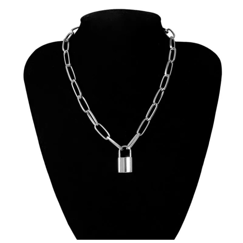 Lock Pendant Necklace - Padlock Charm - Picture 3 of 11